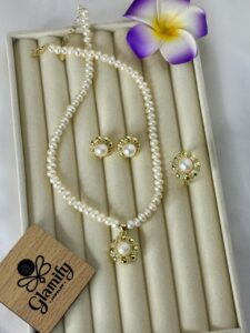 5mm Button Pearl Combo Set (White Colour) - White