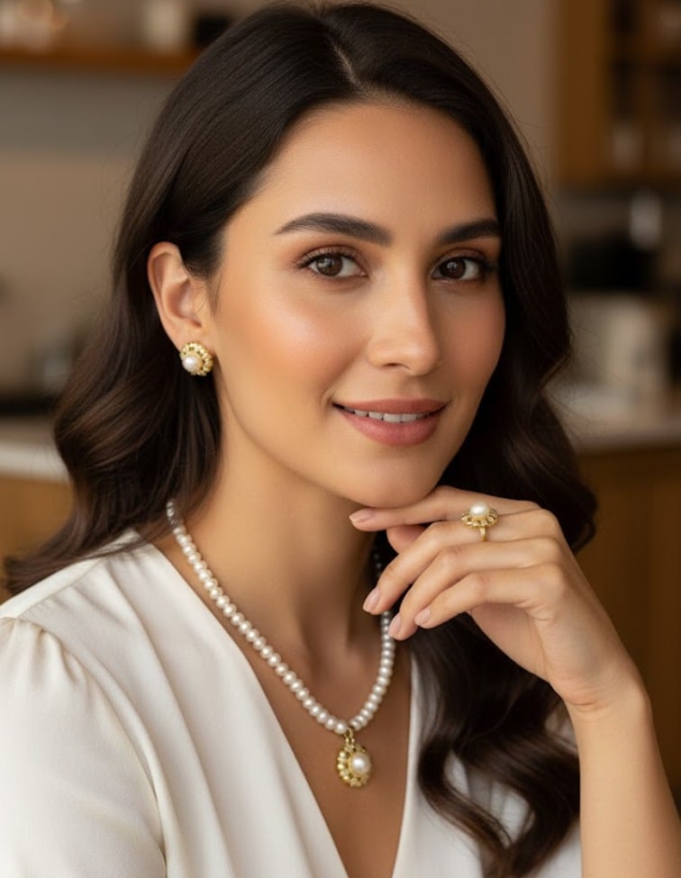 5mm Button Pearl Combo Set (White Colour)