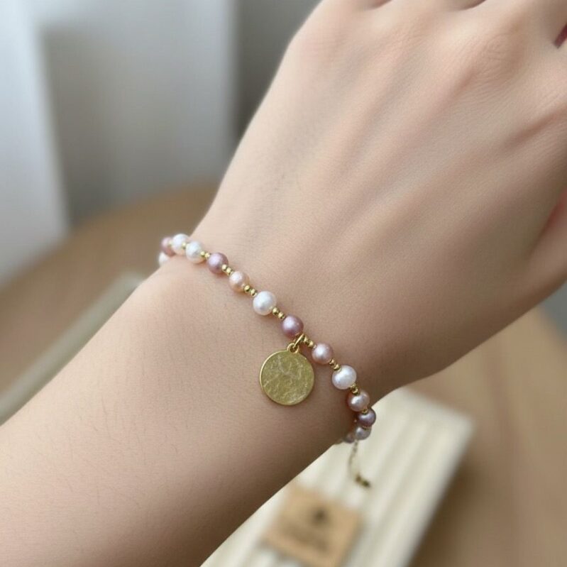 Multicolour Freshwater Pearl Gold Plated Adjustable Bracelet | Elegant Women’s Jewelry