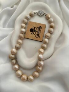 Golden Champagne top fresh quality Sea Pearl Necklace 15–18mm | Glamifybd