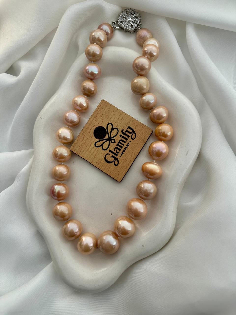 Top Fresh Quality Sea Pearl Necklace – Light Pink, 14–17mm, 17 Inch | Glamifybd - Image 2