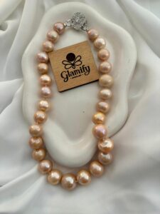 Top Fresh Quality Sea Pearl Necklace – Light Pink, 14–17mm, 17 Inch | Glamifybd