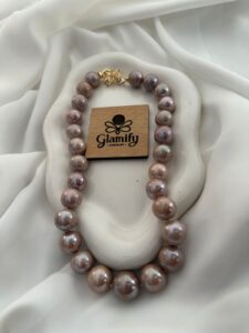 Luxury Deep Purple South Sea Pearl Necklace (15-17mm) – 17 Inch Length