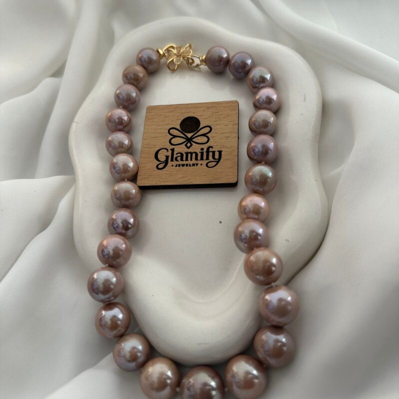 Luxury Deep Purple South Sea Pearl Necklace (15-17mm) – 17 Inch Length