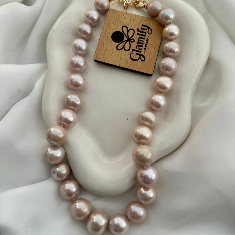 Luxury Light Purple South Sea Pearl Necklace (15-17mm) – 17 Inch Length