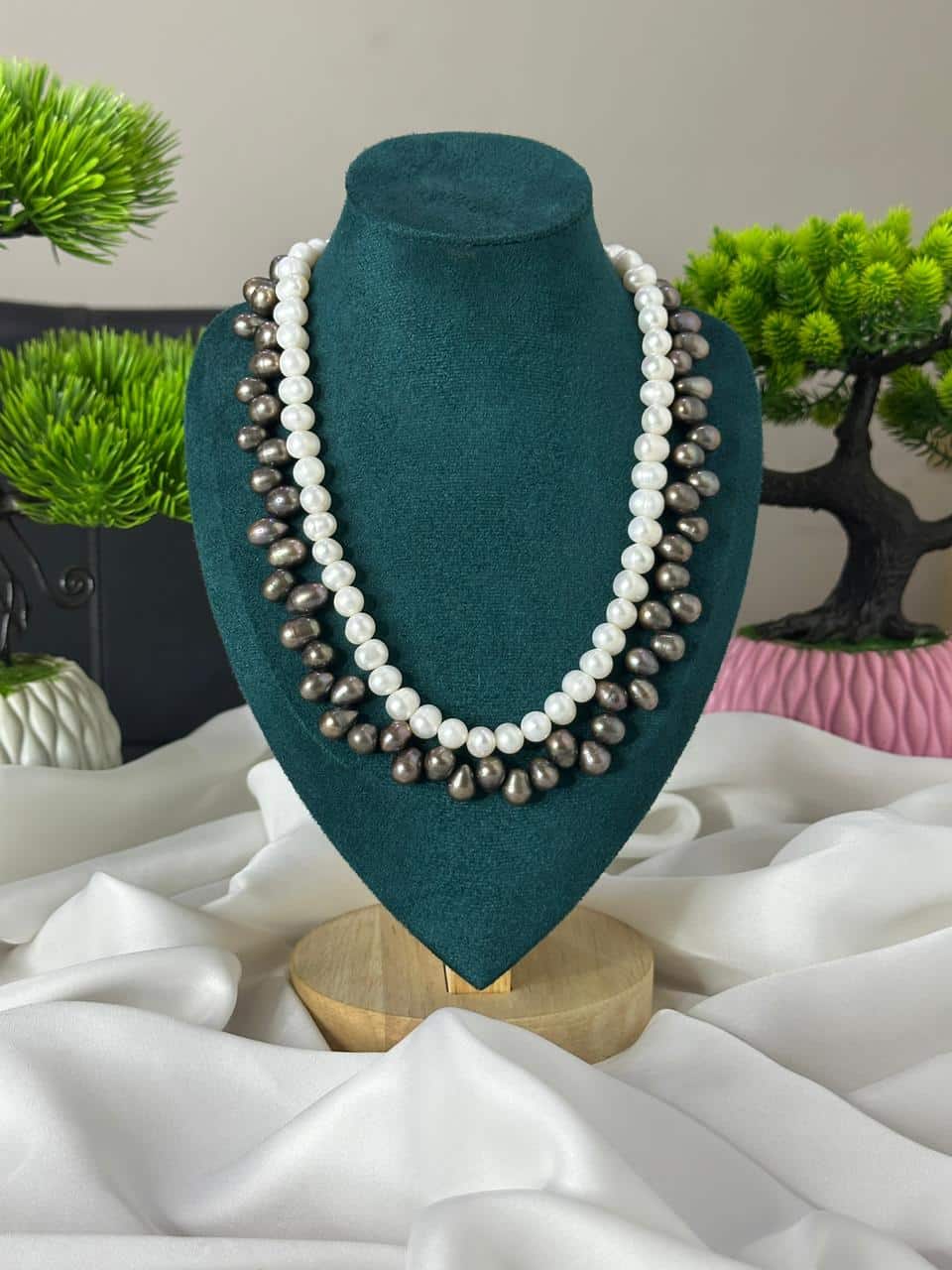 Double Layer Freshwater Pearl Necklace | 7–8mm | 17–19 Inch - Image 2