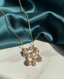 925 Gold Plated Freshwater Pearl Pendant Necklace