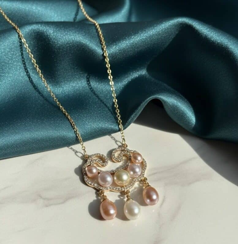925 Gold Plated Freshwater Pearl Pendant Necklace