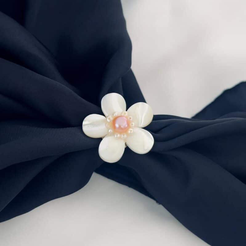 AAA Grade Flower Shell – Freshwater Pearl Ring | Adjustable Size
