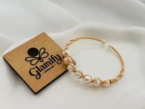 AAA Grade Freshwater Multi-Color Pearl Adjustable Bracelet with Gold Wire Detailing