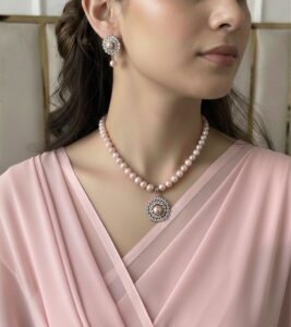 AAA Grade Purple Freshwater Pearl Necklace Set with Crystal Locket