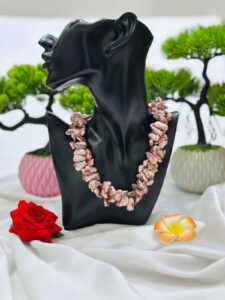 Baroque Keshi Pearl Necklace – Double Layer Soft Pink / Rose Gold Tone