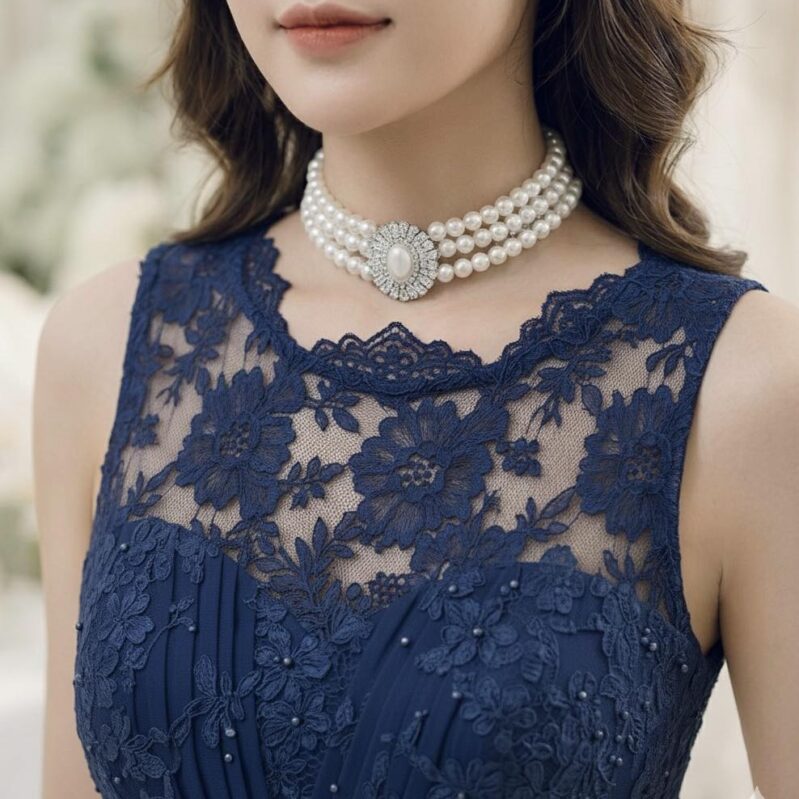 AAA Grade Freshwater Pearl 3-Layer Choker Necklace Set with Crystal Locket & Matching Earrings