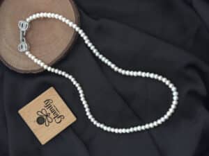 Premium 5mm Round White Freshwater Pearl Necklace (17 Inch | Top Quality)