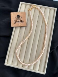 Premium 5mm Pink Button Pearl Necklace – Freshwater Top Quality 17 Inch