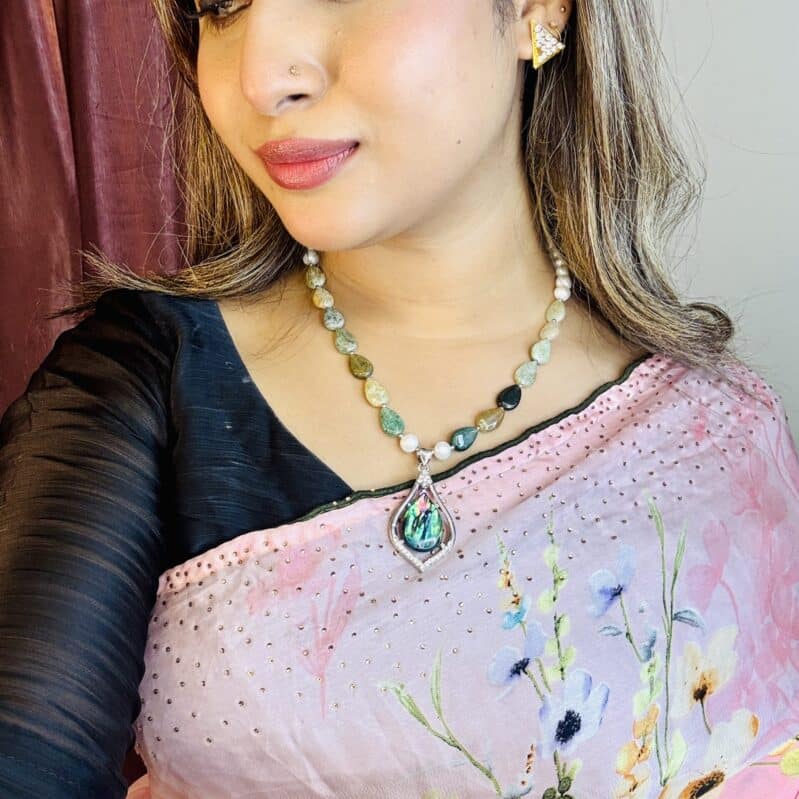 AAA Freshwater Pearl & Abalone Shell Pendant Necklace