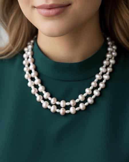 Double Layer Freshwater Pearl Necklace for Women