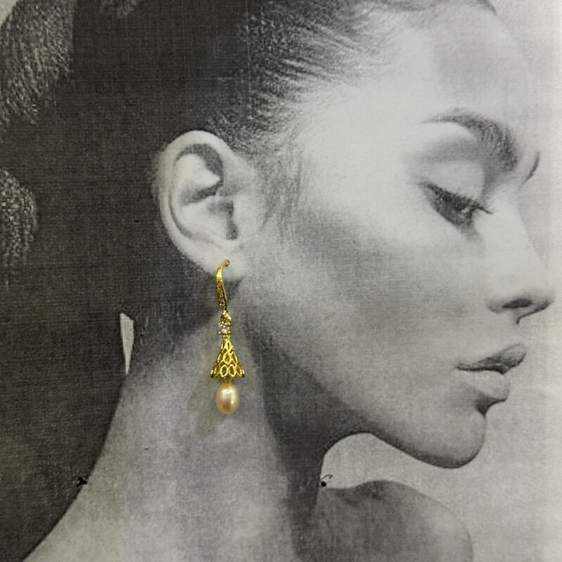 Gold Plated Pearl Jhumka Drop Earrings