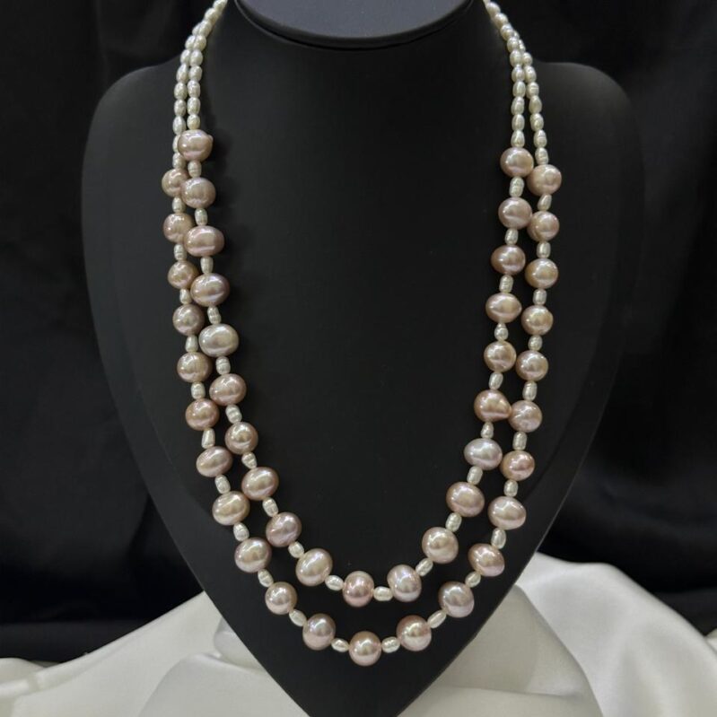 Double Layer Freshwater Pearl Necklace for Women