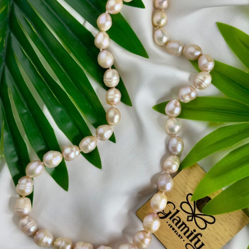 Light Purple Freshwater Rice Pearl Necklace