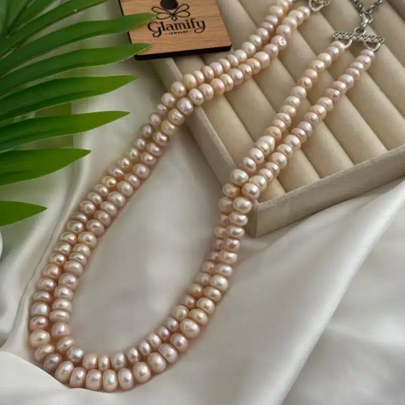 Double Layer Multicolor Freshwater Button Pearl Necklace