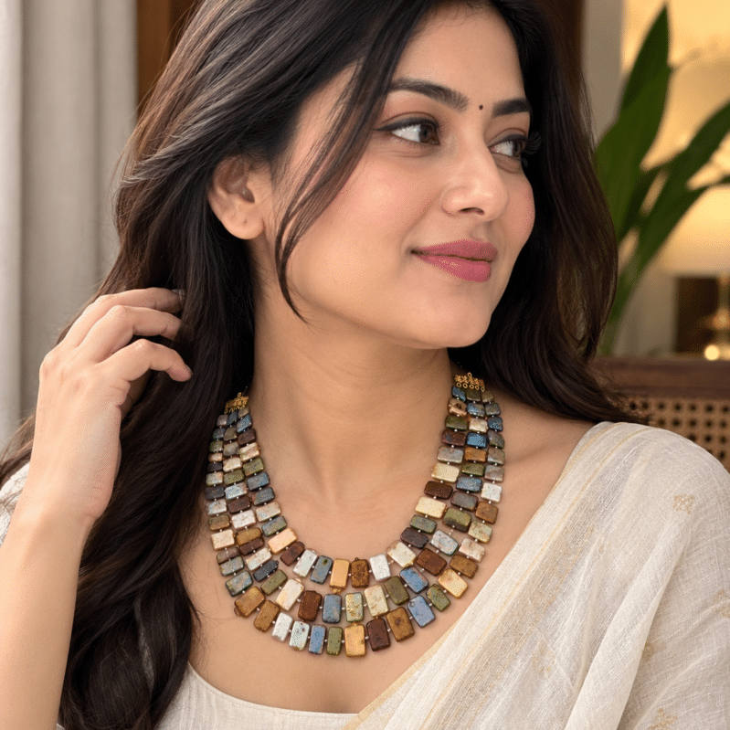 3 Strand Multicolor Freshwater Pearl Necklace