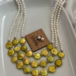 Golden shade Coin Pearl & AAA Grade Freshwater Pearl Necklace