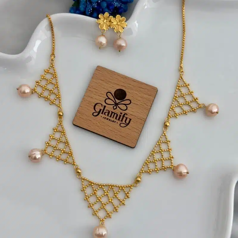 Pink & Purple Pearl Necklace Set for Women