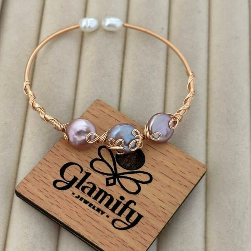 14mm Coin Pearl Adjustable Bracelet