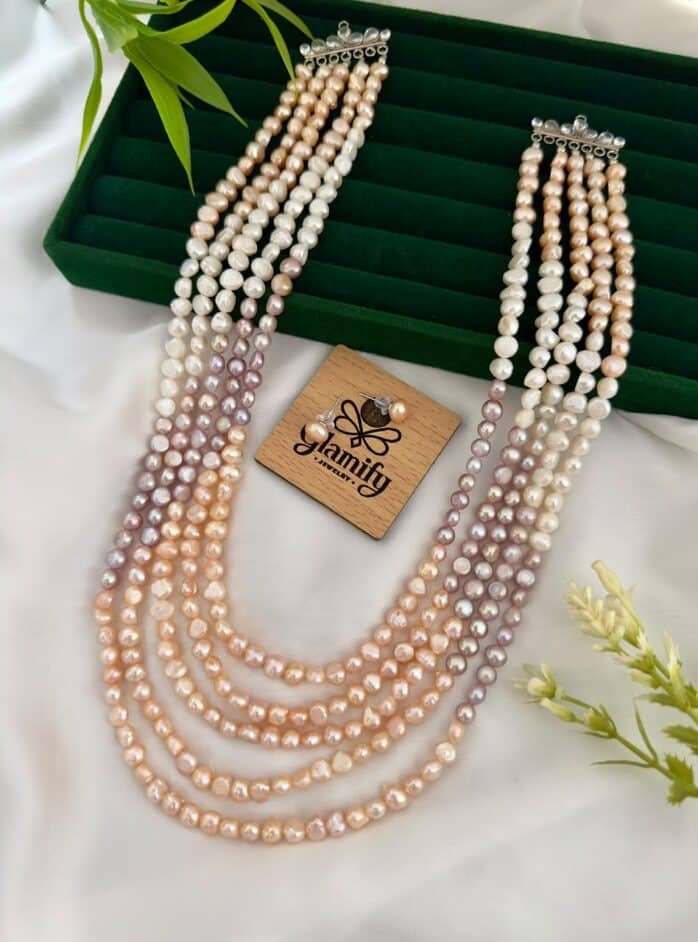 5 Layer Freshwater Baroque Pearl Necklace