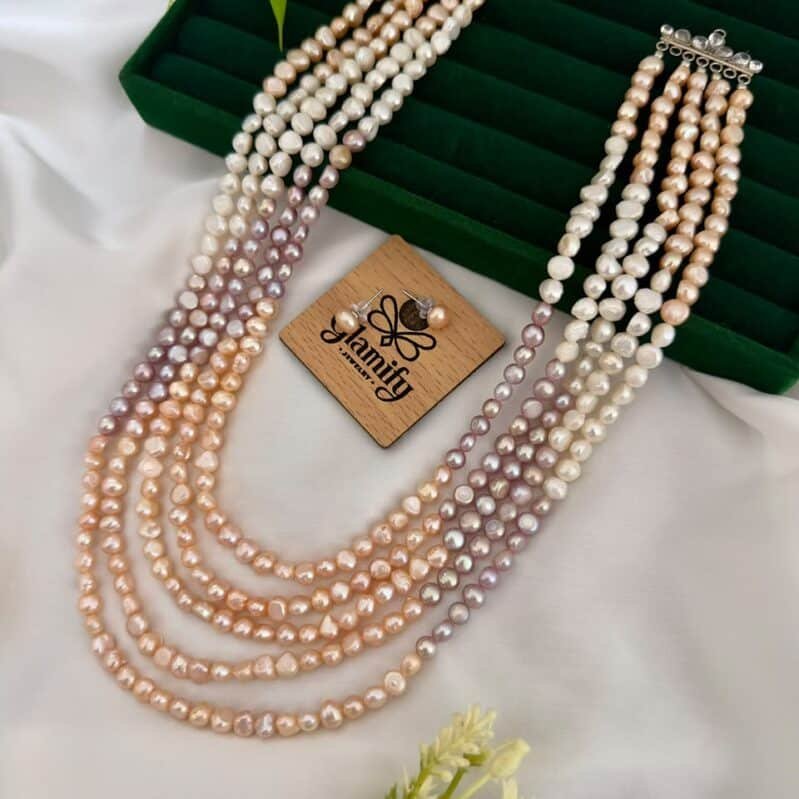 5 Layer Freshwater Baroque Pearl Necklace