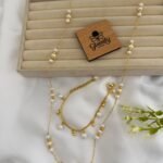 Freshwater Pearl Necklace & Bracelet Set 32 Inch