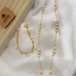 Freshwater Pearl Necklace & Bracelet Set 32 Inch