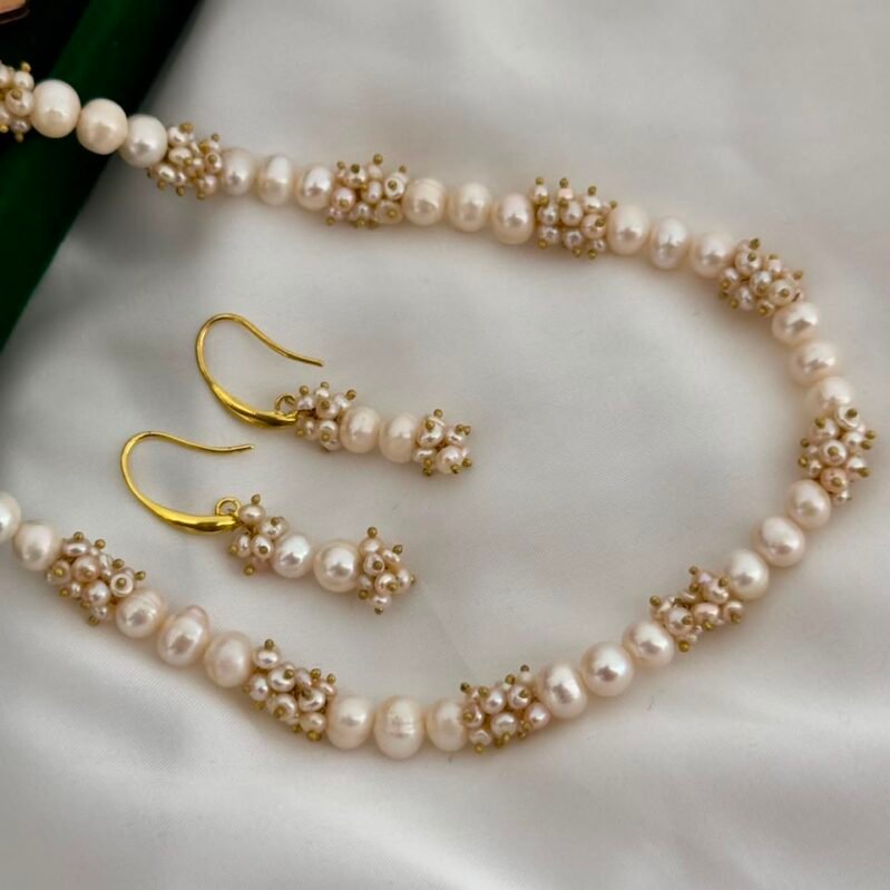 Freshwater Pearl Necklace Set with Matching Earrings
