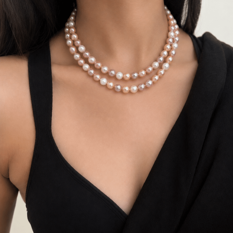 Multicolor Freshwater Pearl Necklace | Double Layer