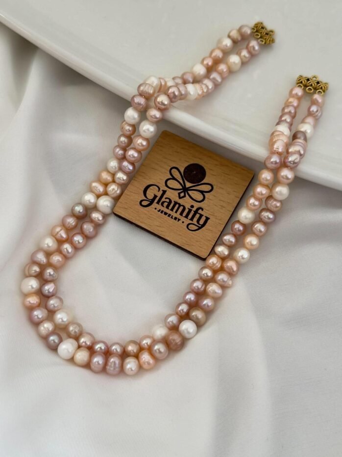 Multicolor Freshwater Pearl Necklace Double Layer