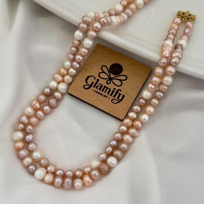 Multicolor Freshwater Pearl Necklace Double Layer