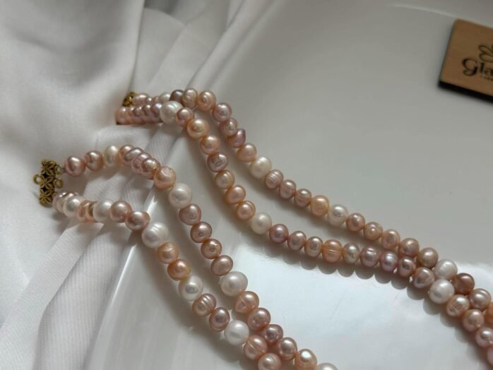 Multicolor Freshwater Pearl Necklace Double Layer