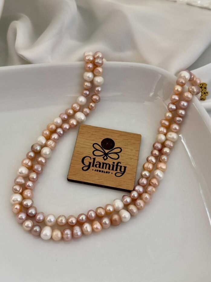Multicolor Freshwater Pearl Necklace Double Layer