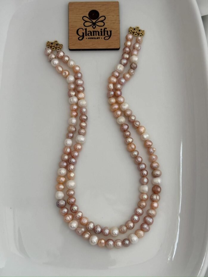 Multicolor Freshwater Pearl Necklace Double Layer