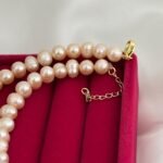 Pink Freshwater Pearl Necklace with Red Ruby Pendant