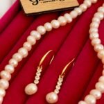 Pink Freshwater Pearl Necklace with Red Ruby Pendant