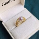 Gold Plated Pink Pearl Adjustable Ring